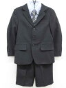 ▽クラスメート/Classmate▽120cm スーツ4点セット 黒系ストライプ&水色 フォーマル 卒園式 入学式 結婚式 謝恩会 発表会 七五三 冠婚葬祭【中...