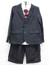 ▽ブランシェス/branshes▽120/130cm スーツ4点セット 濃紺&白 フォーマル 卒園式 入学式 結婚式 謝恩会 発表会 七五三 冠婚葬祭【中古】子...