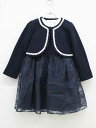▽タルティーヌエショコラ/Tartine et Chocolat▽120cm アンサンブル3点セット 濃紺&白 フォーマル 入学式 卒園式 結婚式 発表会 謝恩...