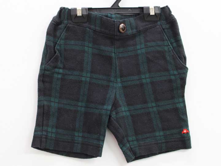 【SALE!】ミキハウス ハーフパンツ 80cm キッズ 男の子 黒×深緑【中古】▽
