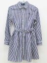 ラルフローレン 長袖シャツワンピース 140cm キッズ 女児 紺×白【中古】▽