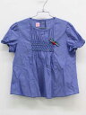 【夏SALE!】ファミリア 半袖ブラウス 130cm キッズ 女児 ブルー【中古】▽