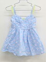 【夏SALE!】フェフェ ノースリーブチュニック 90-100cm位 キッズ 女児 水色×ピンク【中古】▽