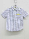 【2025夏SALE!】アルマーニジュニア リバーシブル半袖シャツ 110cm位 キッズ 男児 白×青&白系【中古】▽