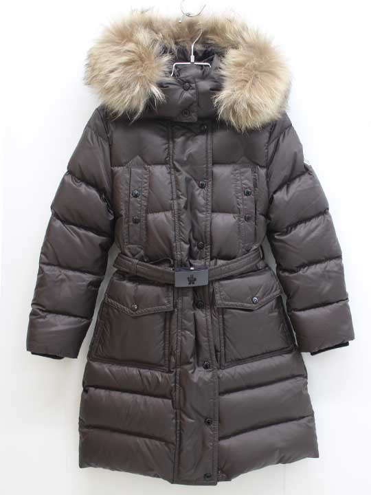 モンクレール ダウンコート 128cm キッズ 女児 こげ茶【中古】▽
