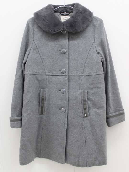 ポンポネット コート 160cm キッズ 女児 グレー【中古】【新入荷!】▽