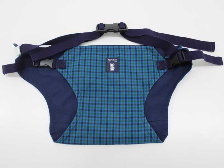 ファミリア チェアベルト キッズ 男児 女児 ブルー系チェック×紺【中古】【ネット限定】【新入荷!】▽
