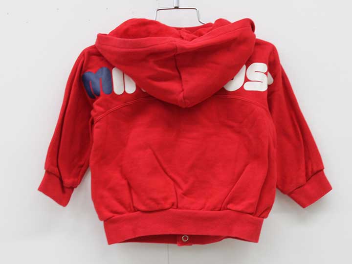 【SALE!】ミキハウス パーカー 90cm キッズ 男児 女児 赤【中古】▽