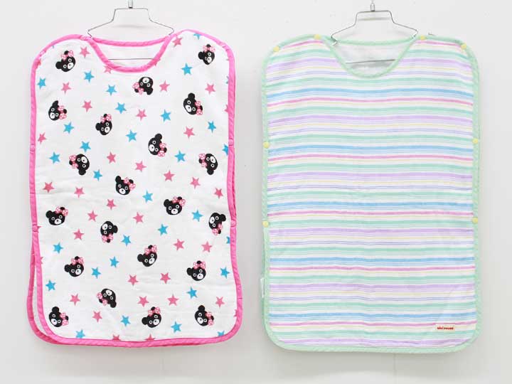 【新規SALE!】ミキハウス/ミキハウスダブルビー スリーパー2点セット キッズ 男児 女児 白×マルチカラー＆白×ピンク系【中古】【ネット限定】▽
