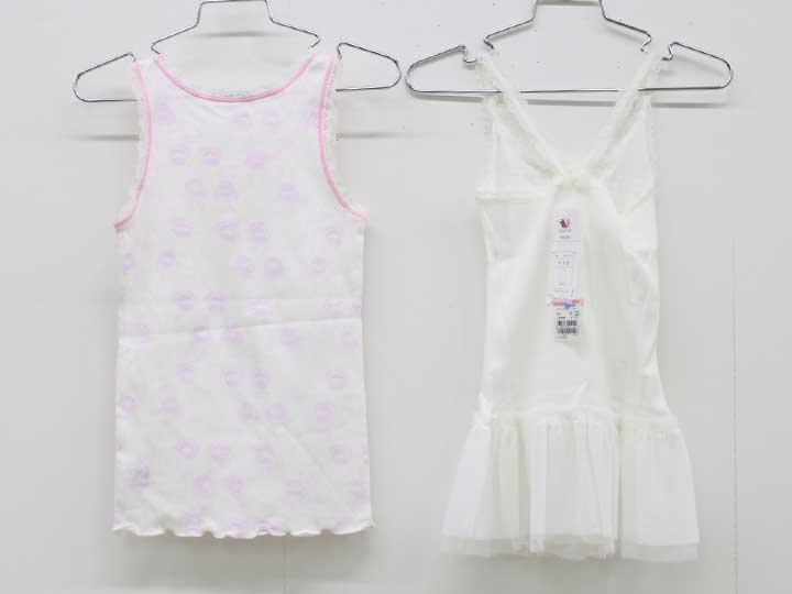 【新規SALE!】ワコール タンクトップ＆スリップセット 110cm キッズ 女児 白×ピン...