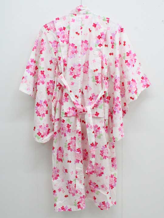 ミキハウス 浴衣 130cm キッズ 女児 白×ピンク系【中古】▽