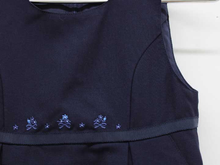 ファミリア ジャンパースカート 100cm キッズ 女児 濃紺 お受験【中古】▽