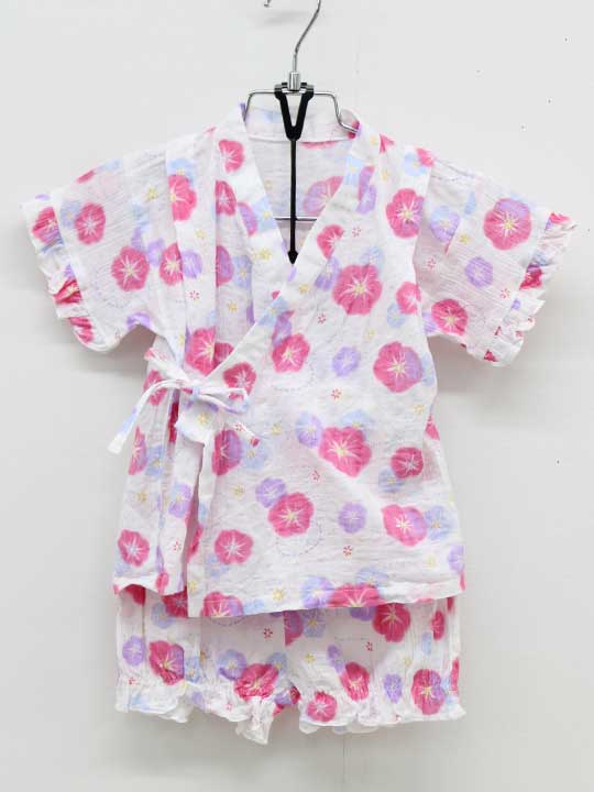 赤ちゃんの城 甚平 80-90cm キッズ 女児 白系【中古】▽