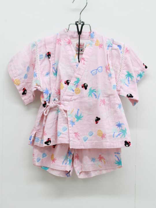 ミキハウスダブルビー 甚平 90cm キッズ 女児 ピンク【中古】▽
