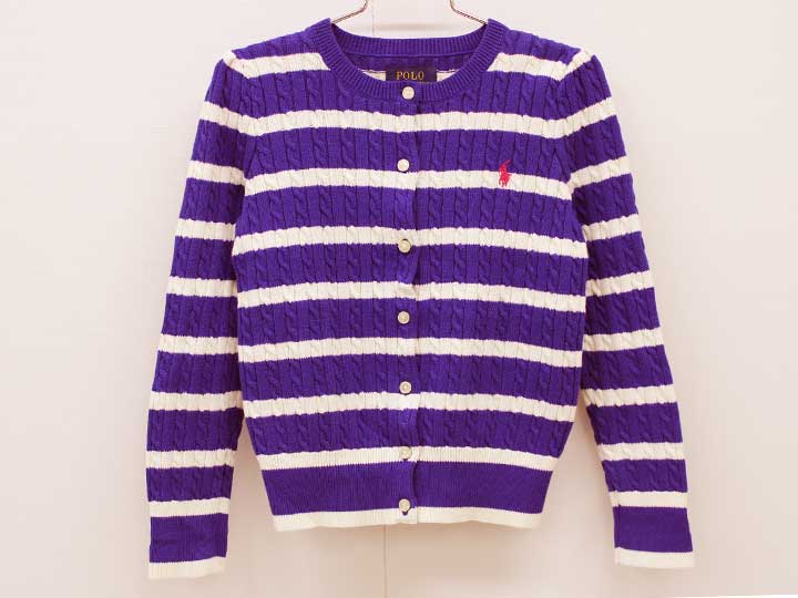 ポロ ラルフローレン ニットカーディガン 長袖 ボーダー スモールポニー L POLO RALPH LAUREN（ポロ・ラルフローレン） カーディガン Cotton