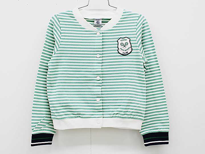 プチバトー カットソーブルゾン 116cm キッズ 女児 ミントグリーン【新品 未使用品】【新入荷!】▼