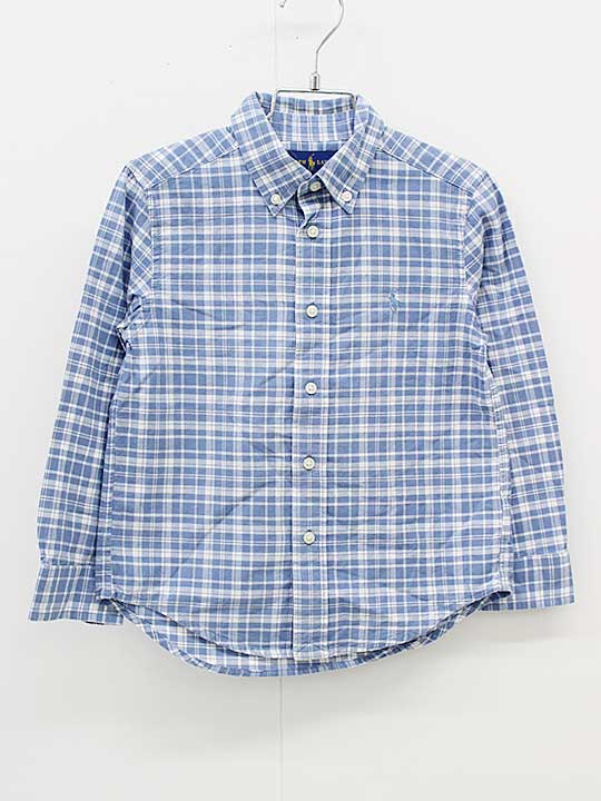 Rakuten - ラルフローレン 長袖シャツ 110cm キッズ 男児 ブルー【中古】▼