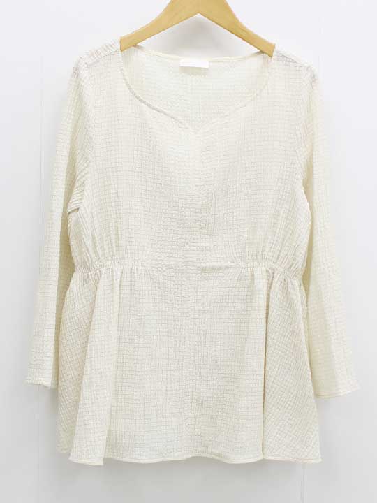 Long-Sleeved - ボールジィ モザイクジャージーウエストギャザープルオーバー S レディース オフホワイト【中古】▼