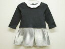 【値下げ!】◇プチバトー/PETIT BATEAU◇86cm 長袖ワンピース 濃紺×白 '21年製【中古】子供服 キッズ kids ベビー服 baby 女の子 秋冬 409032 onepi