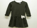 【楽天スーパーSALE!】◇プチバトー/PETIT BATEAU◇86cm 長袖ワンピース グレー【中古】子供服 キッズ kids ベビー服 baby 女の子 秋冬 409032