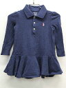 【値下げ!】◇ラルフローレン/Ralph Lauren◇85cm 長袖ワンピース 紺【中古】子供服 キッズ kids ベビー服 baby 女の子 春秋 409032 onepi