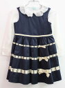 【新規値下げ!】◇トッカ/TOCCA BAMBINI◇100cm 長袖ブラウス&ジャンパースカートセット 白&紺×ベージュ フォーマル 入園式 結婚式 七五三 ...