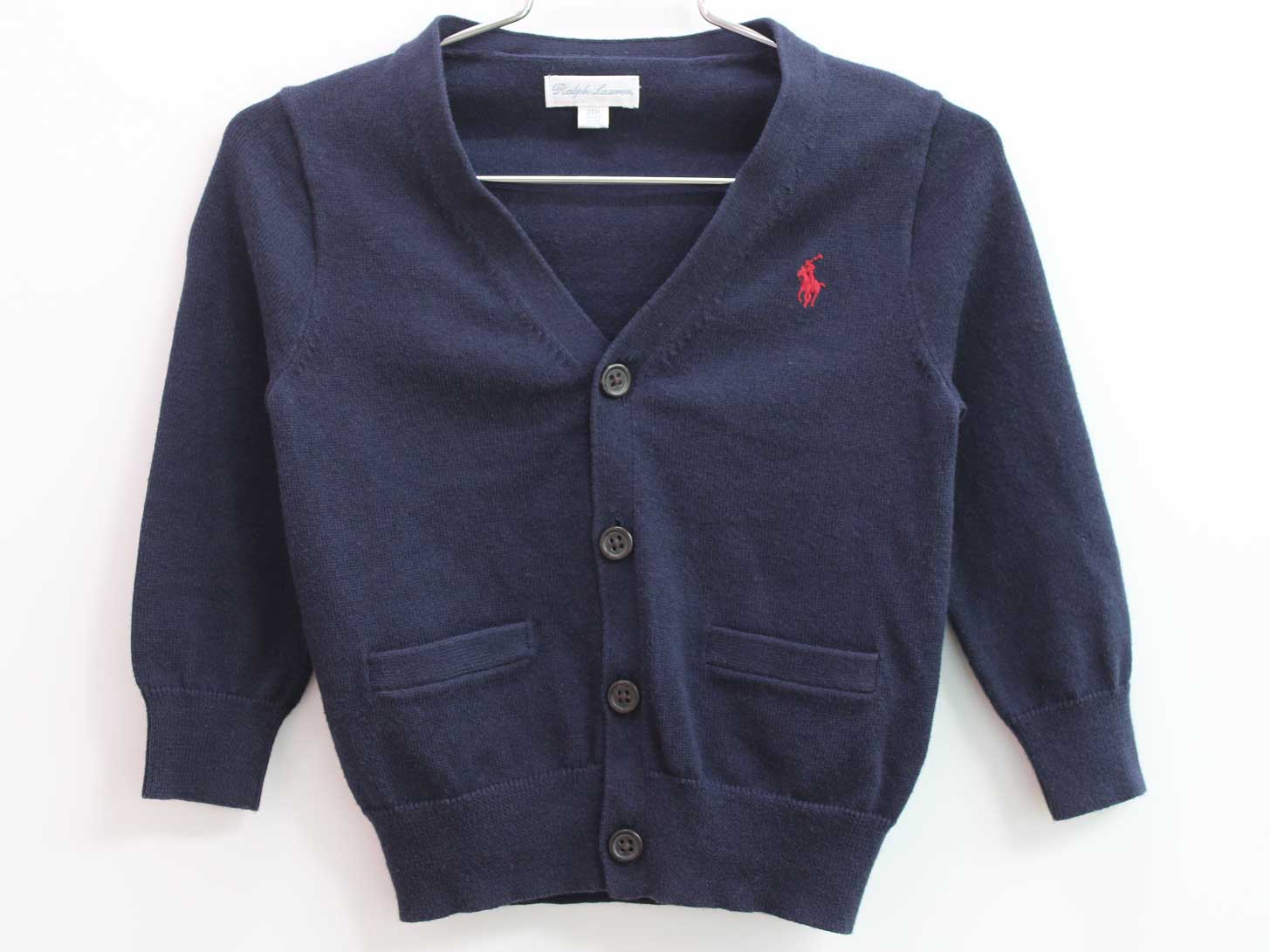 ◇ラルフローレン/Ralph Lauren◇90cm カーディガン 紺 フォーマル お受験 見学会 説明会 お稽古 お教室 通塾 通園 スクール 入園式 結婚式 七五三 冠婚葬祭【中古】子供服 キッズ kids ベビー服 baby 男の子 fml 031042