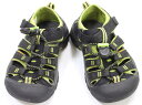 【夏SALE!】◇キーン/KEEN◇17cm サンダル/シューズ/靴 黒×黄緑 ニューポート アウトドア キャンプ 川遊び 水遊び プール 海水浴【中古】子供 ...