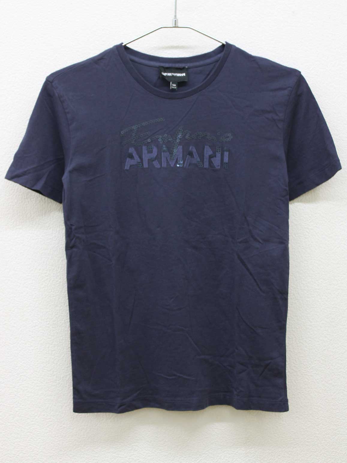 【夏物 新入荷!】◇エンポリオアルマーニ/EMPORIO ARMANI◇166cm 半袖Tシャツ/半袖カットソー 紺【中古】子供服 キッズ kids ジュニア 女の子 夏 tops 125042