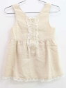 【夏SALE!】◇ファミリア/familiar◇100cm ノースリーブブラウス ベージュ×白【中古】子供服 キッズ kids 女の子 夏 tops 916042