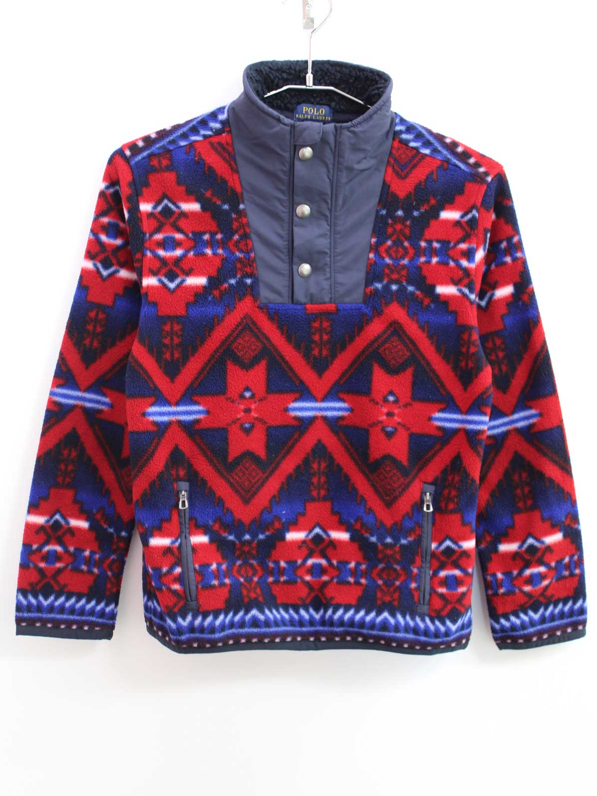 【SALE!】◇ラルフローレン/Ralph Lauren◇150cm フリースプルオーバー/トレーナー 紺×赤【中古】子供服 キッズ kids ジュニア 男の子 秋冬 tops 528042