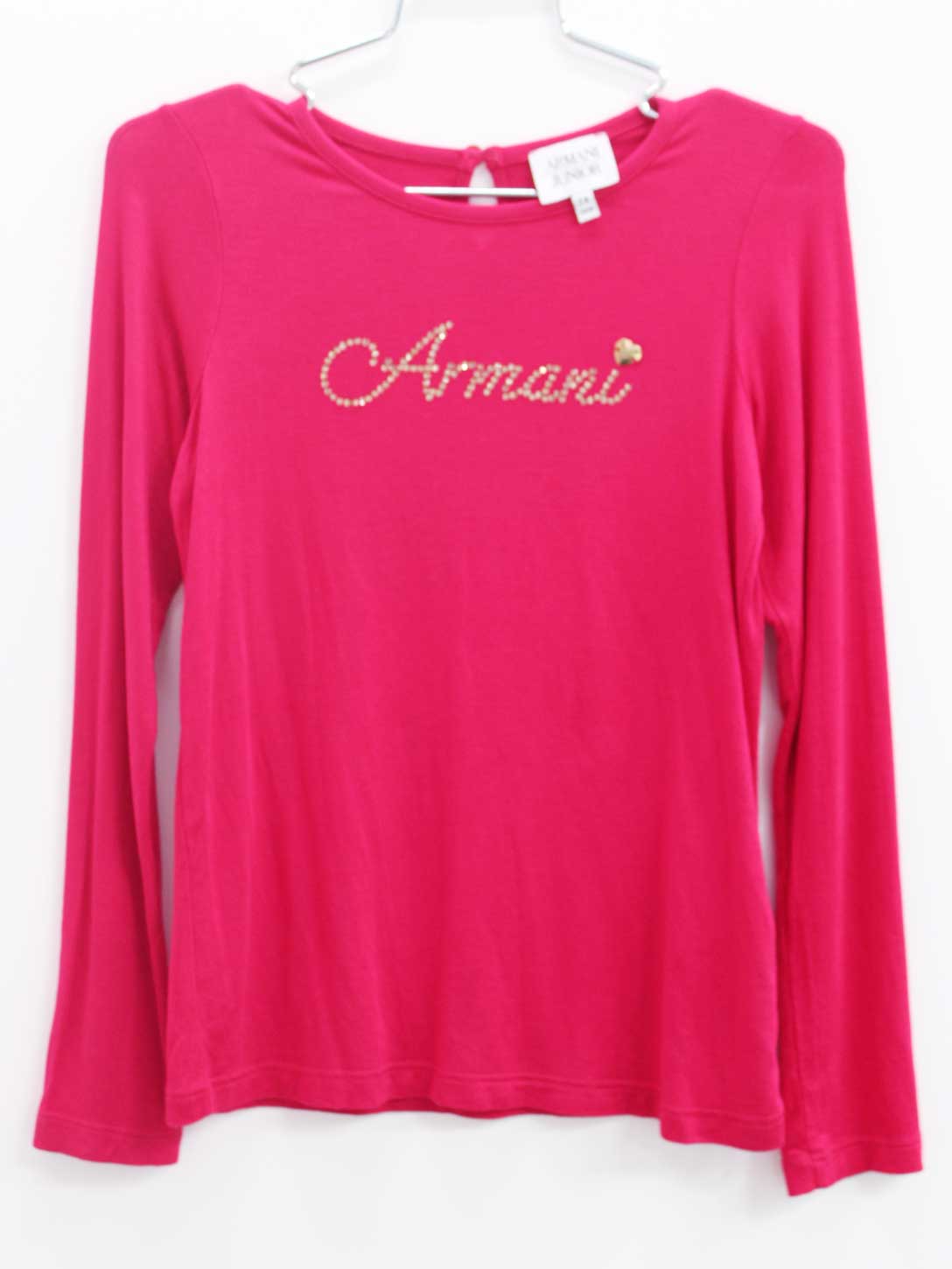 乐天商城 - 【値下げ!】◇アルマーニ ジュニア/Armani Junior ◇124cm 長袖Tシャツ/長袖カットソー/ロンT ピンク【中古】子供 キッズ kids 女の子 春秋 tops 019042