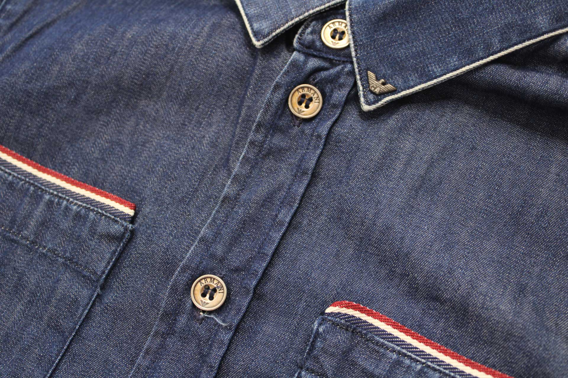 【値下げ!】◇アルマーニ ジュニア/Armani Junior ◇112cm 長袖シャツ インディゴ【中古】子供服 キッズ kids 男の子 春秋 tops 219042 3