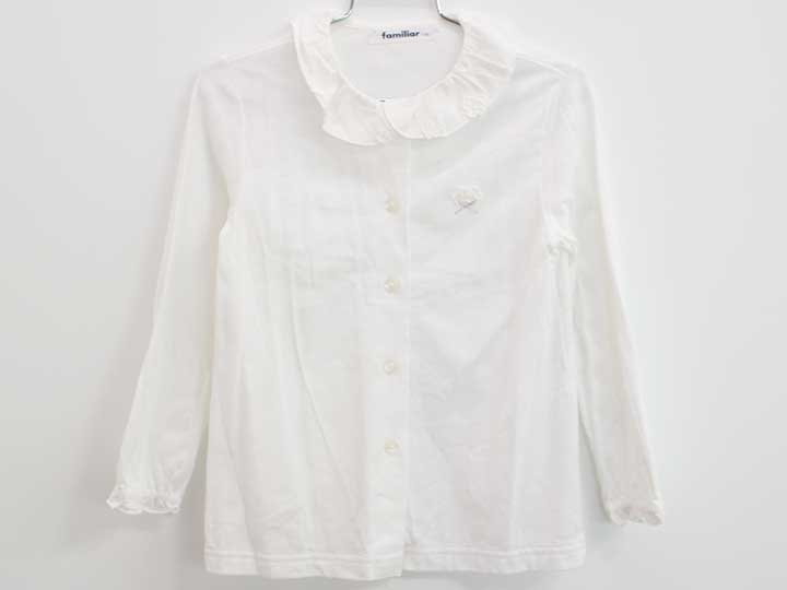Blouses, Shirts - 【新規値下げ!】◇ファミリア/familiar◇110cm 長袖カットソーブラウス/シャツ 白 フォーマル お受験 行動観察 行動試験 見学会 説明会 お稽古 通塾 通園 スクール 冠婚葬祭【中古】子供服 キッズ kids 女の子 fml 329042
