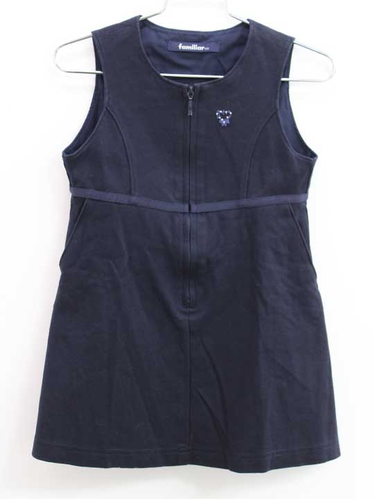 【新規値下げ!】◇ファミリア/familiar◇100cm ジャンパースカート 濃紺 フォーマル お受験 お稽古 通塾 見学会 面接 説明会 通園 冠婚葬祭【中古】子供服 キッズ kids 女の子 fml 100142