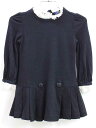 【新規値下げ!】◇ラルフローレン/Ralph Lauren◇90cm 長袖ワンピース 濃紺×白 レース部分取外可 フォーマル お受験 見学会 説明会 お稽古 ス...