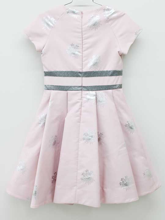 【値下げ!】◇ランバン/LANVIN◇115cm 半袖ドレス/ドレスワンピース ピンク×シルバー フォーマル 結婚式 七五三 発表会 謝恩会 冠婚葬祭【中古】子供 キッズ kids 女の子 lessons fml 911142
