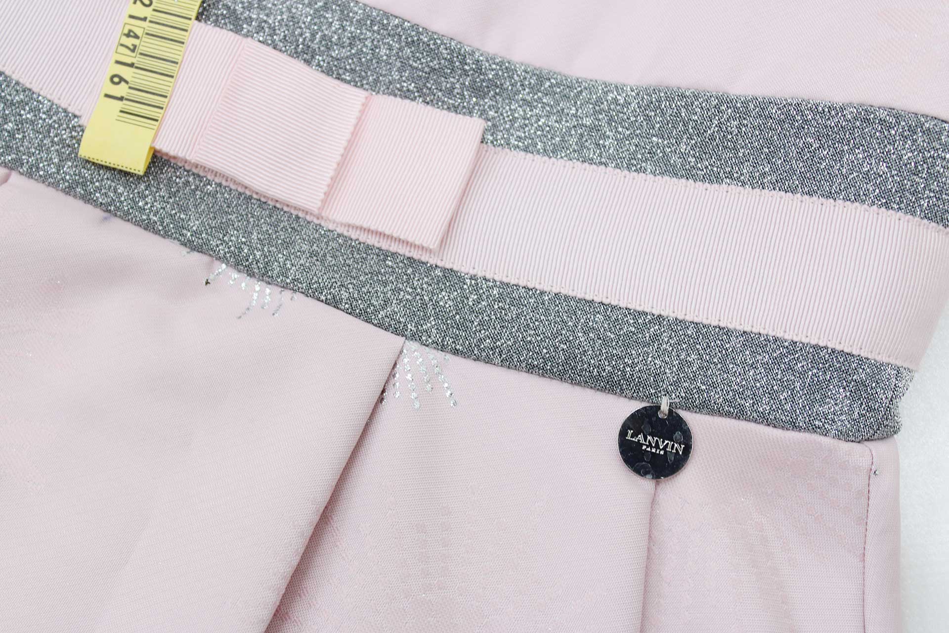 【値下げ!】◇ランバン/LANVIN◇115cm 半袖ドレス/ドレスワンピース ピンク×シルバー フォーマル 結婚式 七五三 発表会 謝恩会 冠婚葬祭【中古】子供 キッズ kids 女の子 lessons fml 911142