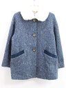 ◇ファミリア/familiar◇120cm コート グレー×ブルー ファー取外可【中古】子供服 キッズ kids 女の子 冬 otr 121142(4)