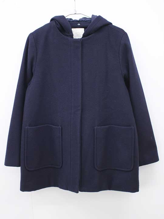 ◇ポンポネット/pom ponette◇150cm ショートコート 紺 フード取外可 フォーマル お受験 通塾 通学 お稽..