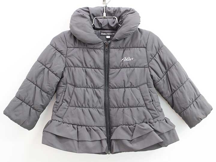 ◇ベベ/BeBe◇90cm 中綿ブルゾン/ジャンパー グレー【中古】子供服 キッズ kids ベビー服 baby 女の子 冬..