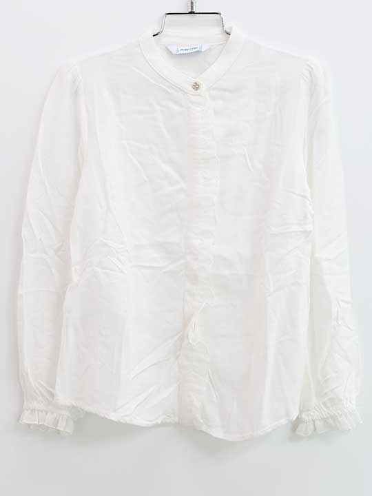 ◇マヨラル/mayoral◇122cm 長袖ブラウス/シャツ 白 フォーマル お稽古 通塾 見学会 通学 入学式 卒園式 結婚式 七五三 冠婚葬祭 発表会 謝恩会【中古】子供服 キッズ kids 女の子 fml 121052