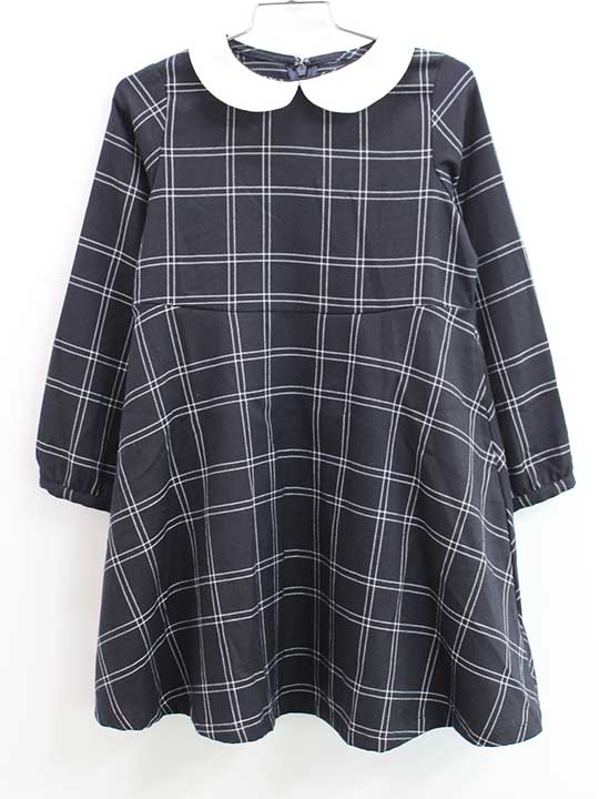 ◇ビーミング/B:MING by BEAMS◇110cm 長袖ワンピース 濃紺×白 フォーマル 入学式 卒園式 結婚式 七五三 冠婚葬祭 発表会 謝恩会【中古】子供服 キッズ kids 女の子 fml 821052