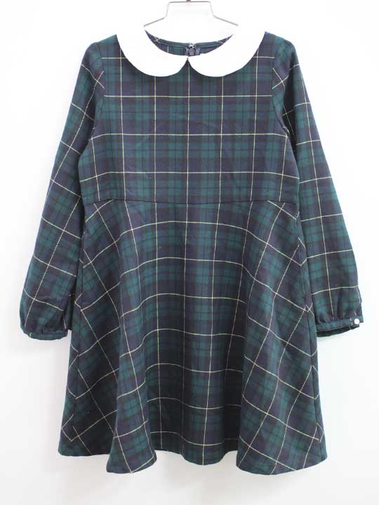 ◇ビーミング/B:MING by BEAMS◇130cm 長袖ワンピース 緑×黒 フォーマル 入学式 卒業式 卒園式 結婚式 七五三 冠婚葬祭 発表会 謝恩会【中古】子供服 キッズ kids 女の子 fml 812052