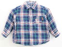 【SALE!】◇ミキハウス/MIKIHOUSE◇80cm 長袖シャツ 青×白 リバーシブル【中古】子供服 キッズ kids ベビー服 baby 男の子 春秋 t...