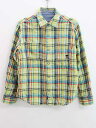 【SALE!】◇ミキハウスダブルB/MIKIHOUSE DOUBLE.B◇130cm 長袖シャツ 黄系&ブルー リバーシブル Bくん【中古】子供服 キッズ kids 男の子 春秋 tops 722052