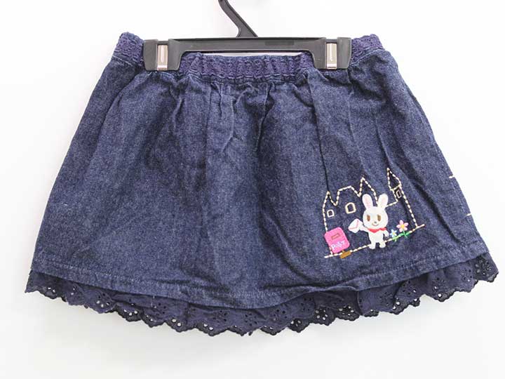 【SALE!】◇ミキハウス/MIKIHOUSE◇80-90cm スカート インディゴブルー うさこちゃん...