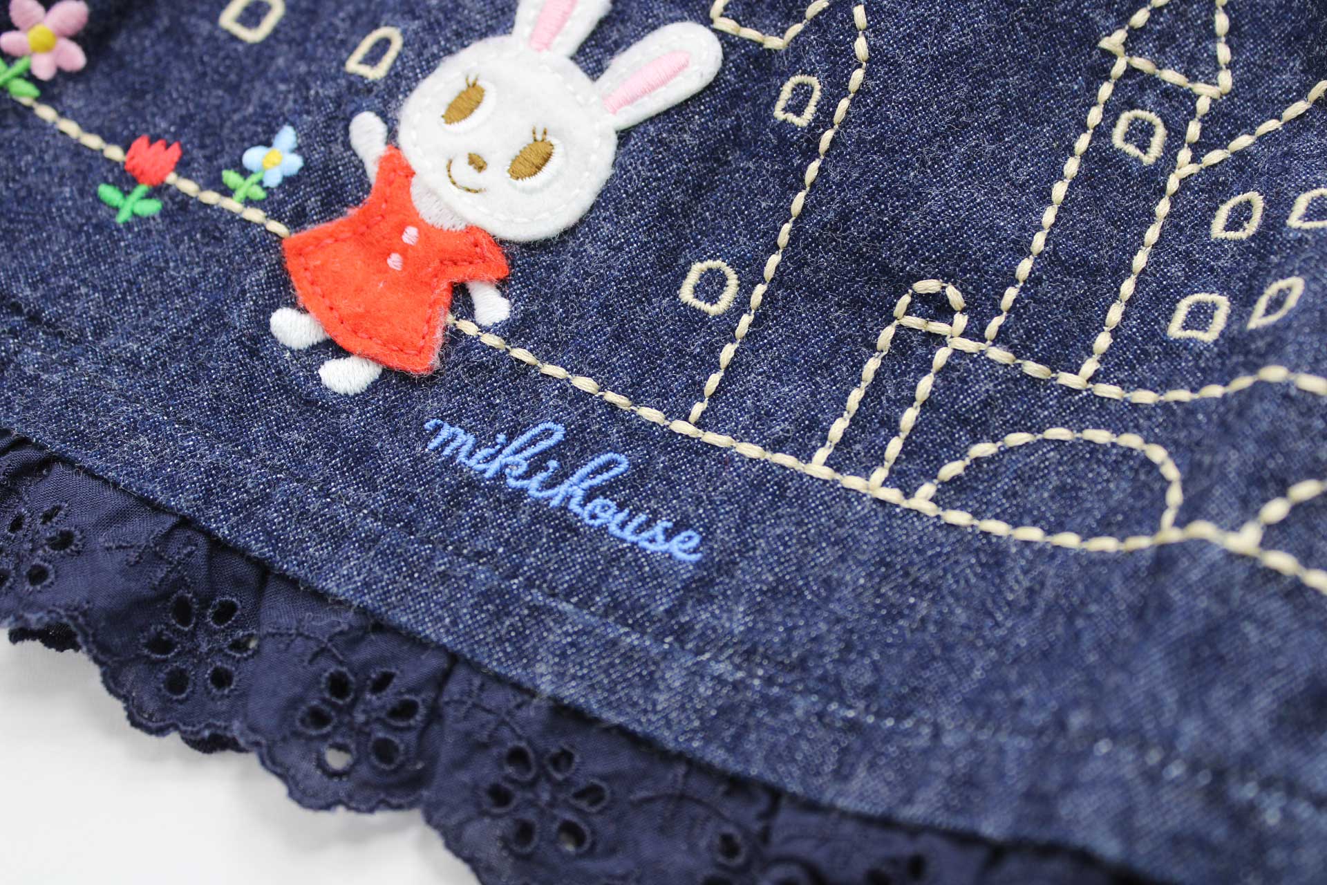 【SALE!】◇ミキハウス/MIKIHOUSE◇80-90cm スカート インディゴブルー うさこちゃん...