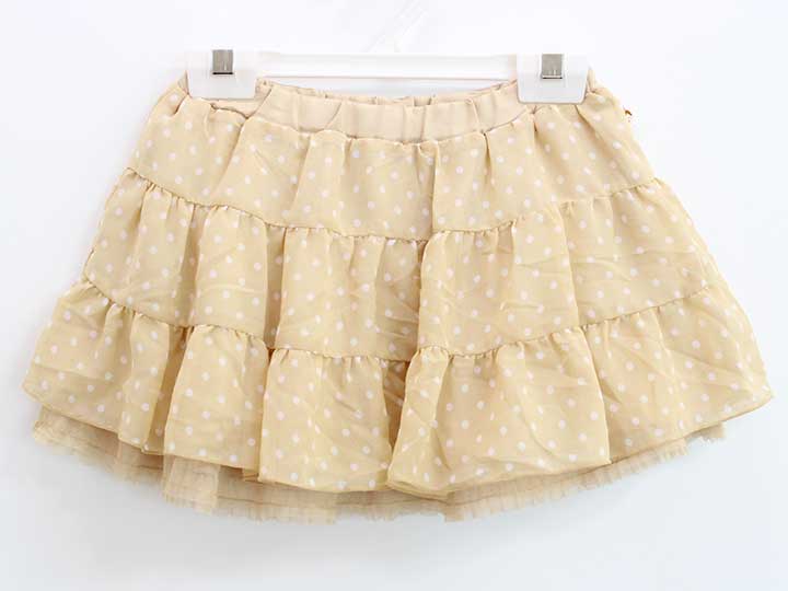 乐天商城 - ◇ミキハウス/MIKIHOUSE◇100-110cm スカート ベージュ×白＆ベージュ リバーシブル リーナちゃん【中古】子供服 キッズ kids 女の子 春夏 bottoms 722052