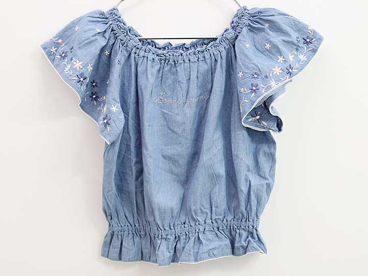 Rakuten - ポンポネット 半袖ブラウス 140cm キッズ 女児 ブルー【中古】◇